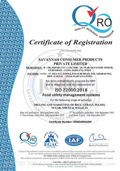 ISO Certification Jashn Foods